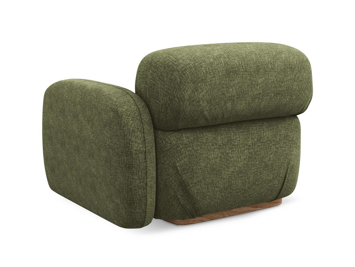 SOFAELEMENT Rechts Chenille Stoff Grün - Braun/Olivgrün, Holz/Textil (95/73/95cm) - Makamii