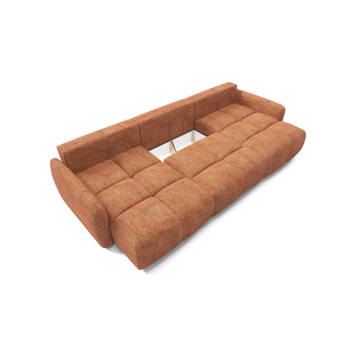 PANORAMASOFA Vittoria 5 Sitzplätze Orange - Orange, Holz (240/95/165cm) - Petits-meubles