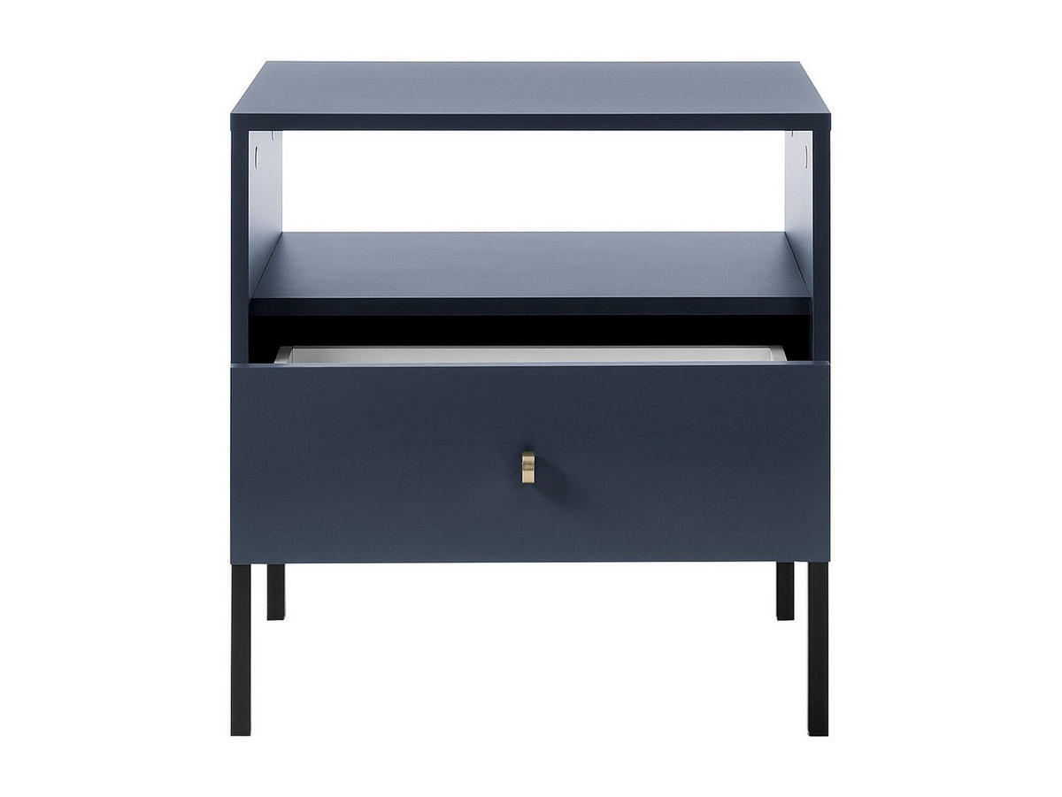 NACHTTISCH mit 1 Schublade & 1 Ablage - Blau - BOGDAN - Blau, Holz (54/56/39cm) - Vente-Unique