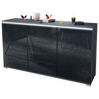 SIDEBOARD Faro Schwarz Hochglanz - Schwarz Hochglanz, Holzwerkstoff (138.5/75.5/35cm) - Vladon