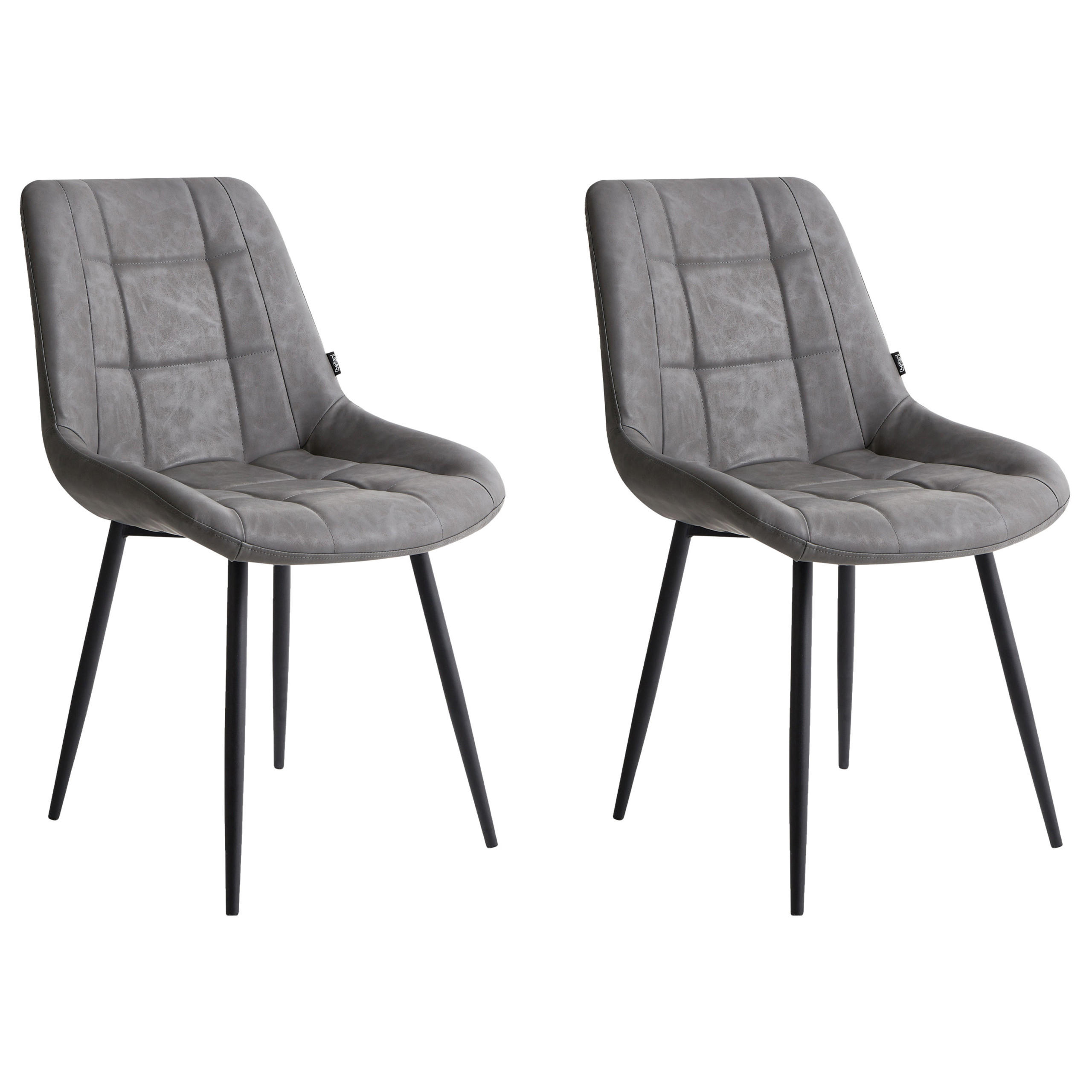 ESSZIMMERSTUHL 2er-Set Grau Melrose - Schwarz/Grau, Kunststoff (50/85/45cm) - Beliani