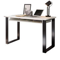 SCHREIBTISCH weiß Pinie, anthrazit Landhaus, Laptoptisch für Homeoffice und Büro - Anthrazit/Weiß, Holzwerkstoff/Metall (125/60/76cm) - Furn.Design