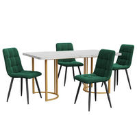 ESSGRUPPE DE-38981 140/80 cm Tisch mit 4 Stühlen Dunkelgrün - Dunkelgrün, Holzwerkstoff (140/75/80cm) - ComfortXL