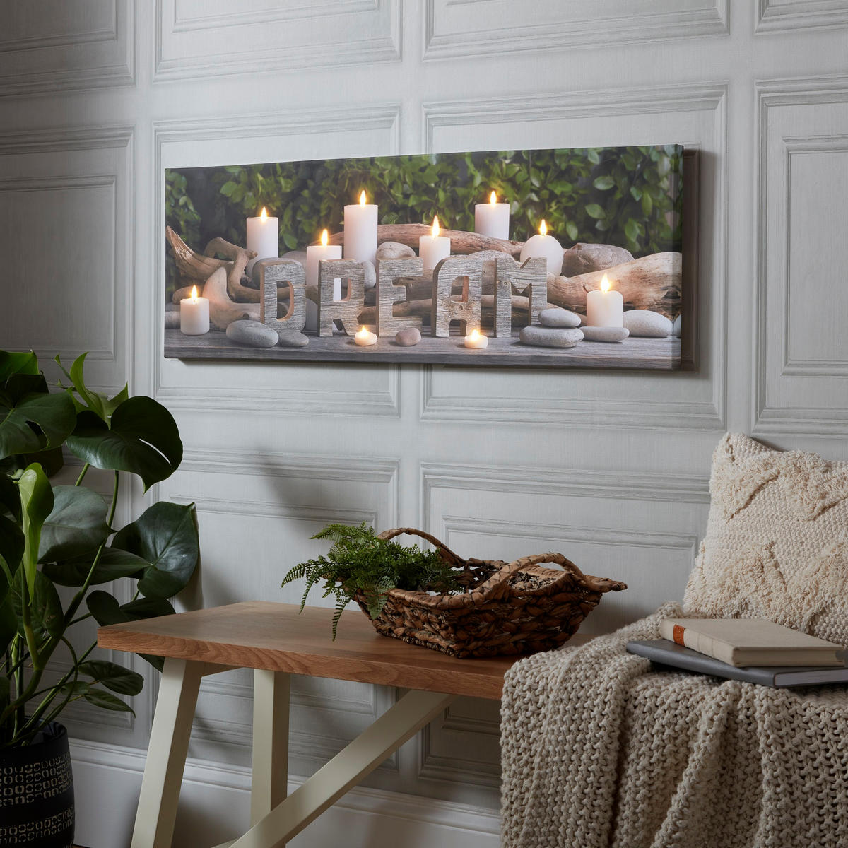 LEINWANDBILD - Traum - 30x90cm - Braun/Grün, Holzwerkstoff (90/30cm) - Art for the Home