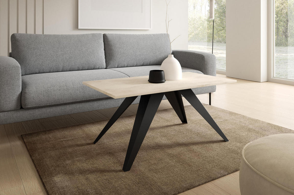 COUCHTISCH ARIA Weiß 60x120x48 cm - Weiß, Holzwerkstoff (120/60/48cm) - FURNLUX