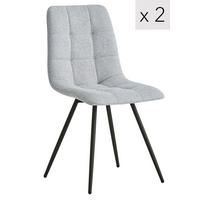 STUHL 2er-Set Stoff Grau - Grau, Textil (45/85/55cm) - Nordlys
