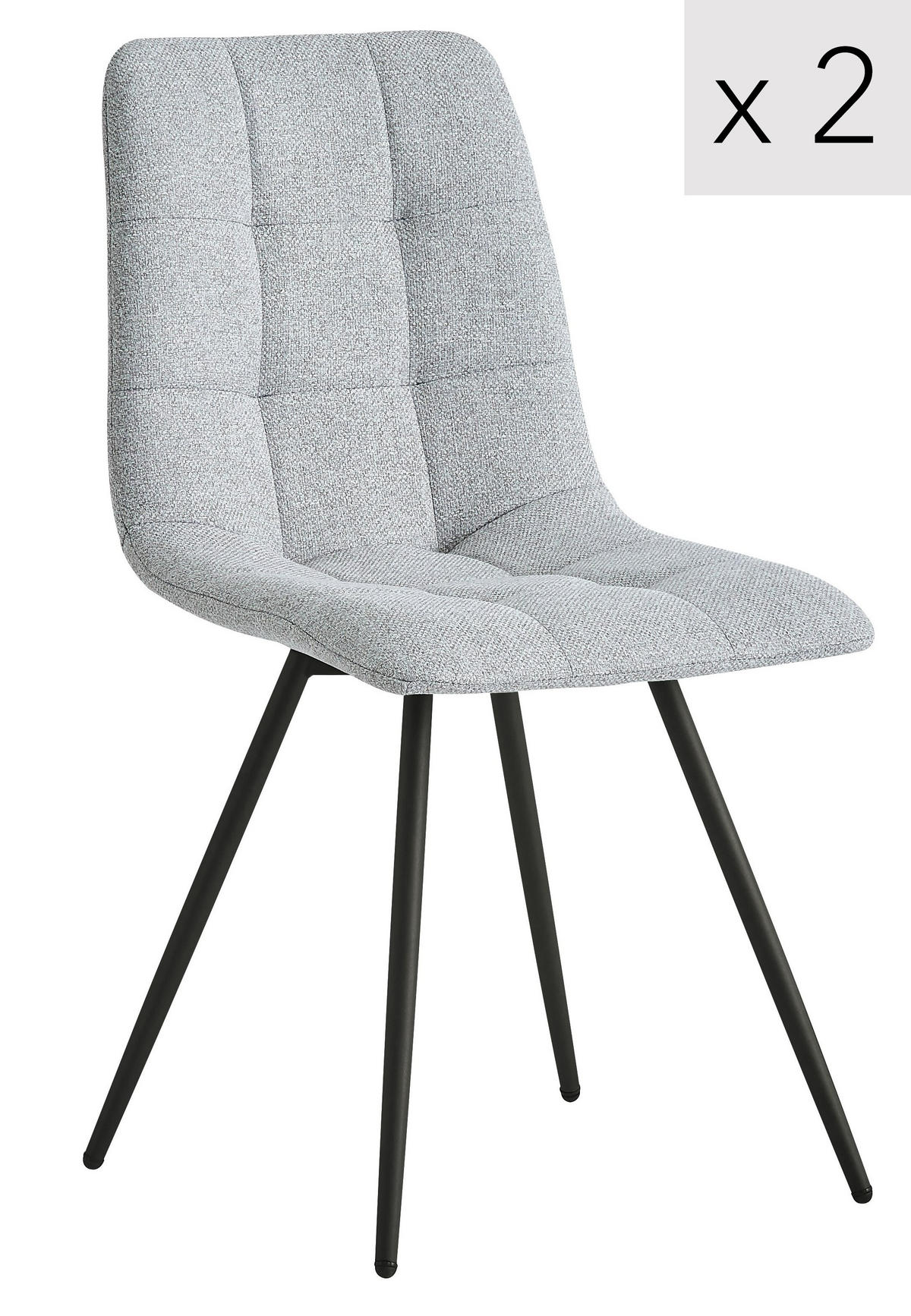 STUHL 2er-Set Stoff Grau - Grau, Textil (45/85/55cm) - Nordlys