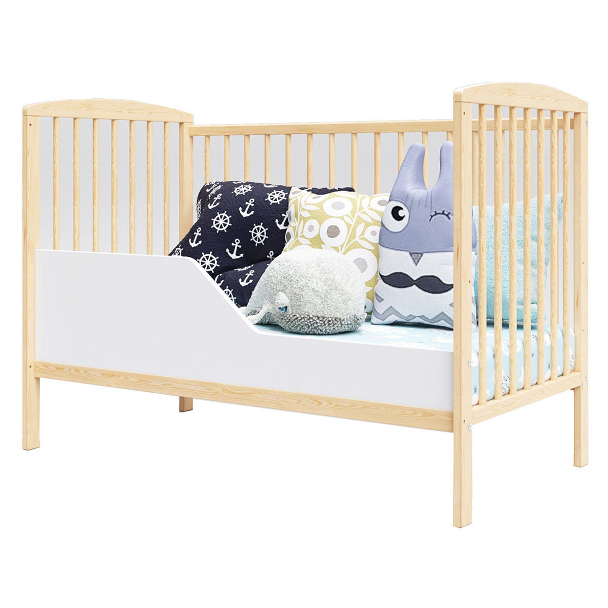 BABYBETT Nina, Mitwachsendes, Holz - Kieferfarben, Holz (60/120cm) - Premiers Moments