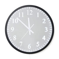 40X40CM Runder LED-Spiegel mit Uhrfunktion - Schwarz, Glas (40/40/3.5cm) - Hometopia