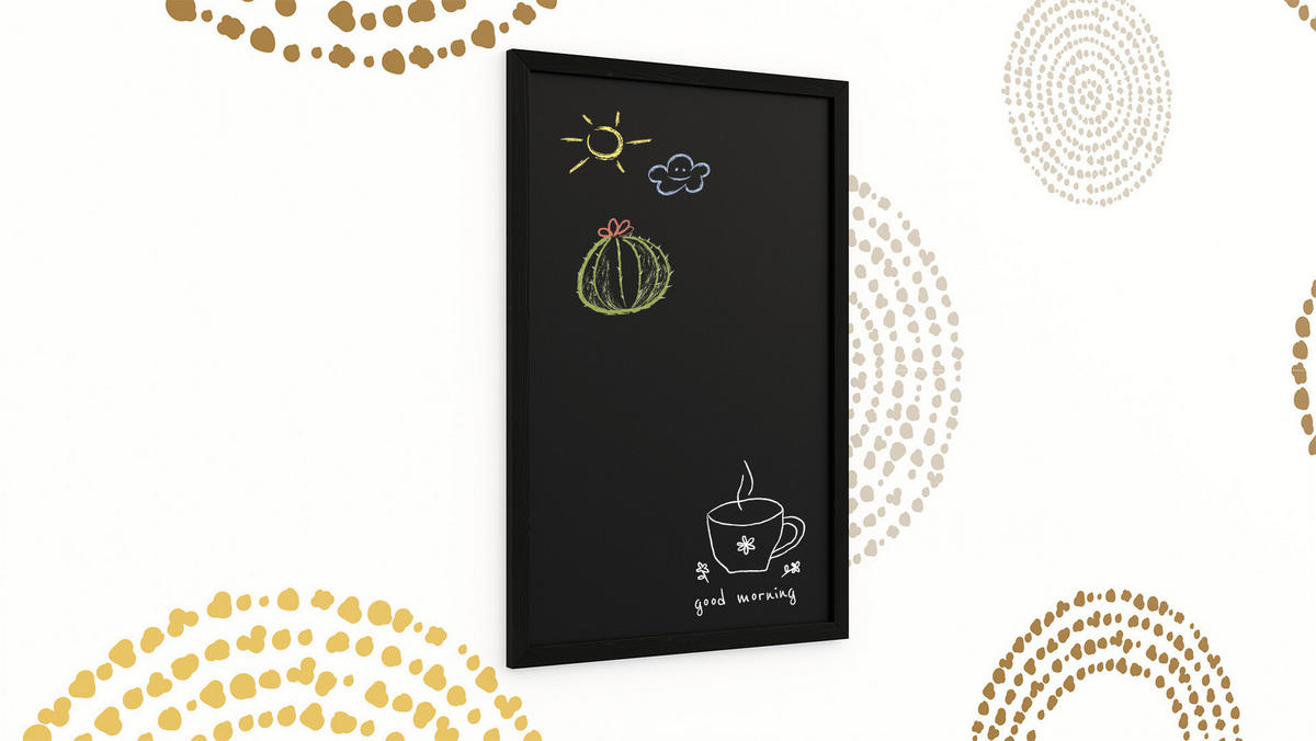 KREIDETAFEL 60x40 cm mit Schwarz ECO-Holzrahmen - Schwarz, Holz (60/40/2cm) - ALLboards