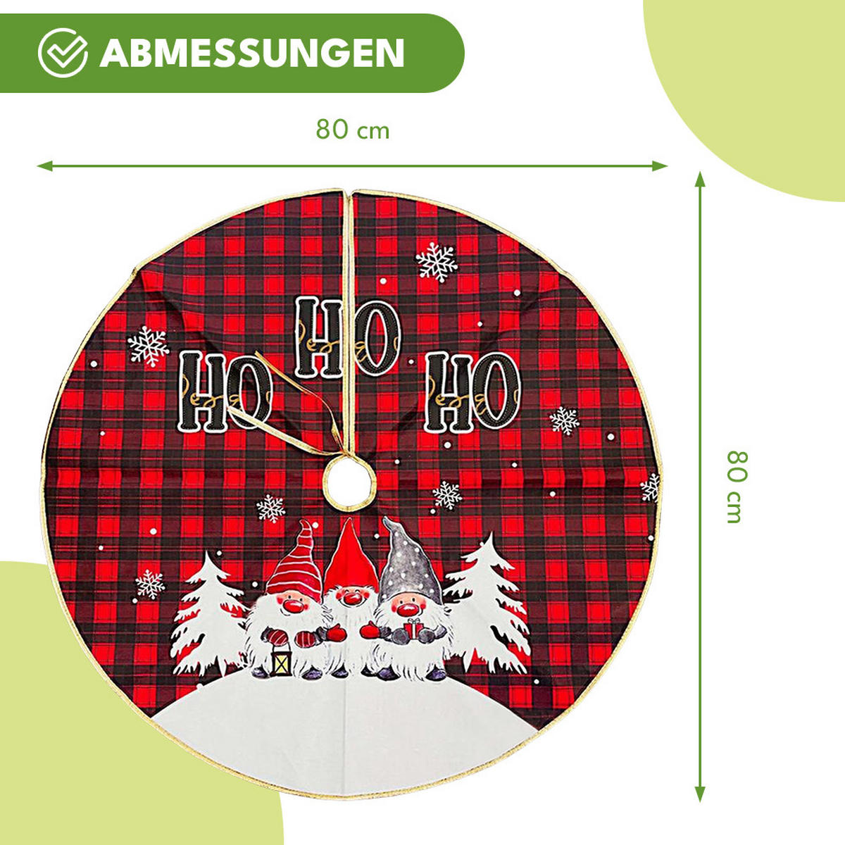 CHRISTBAUMDECKE Weihnachtsbaumdecke 80cm - Dunkelrot, Textil (80/1/80cm) - KRUMAD