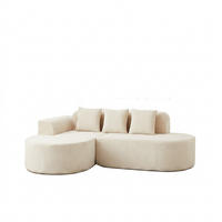 ECKSOFA 220/155/70 cm Beige Cord mit 3 Kissen, Linke Seite - Beige, Textil (220/155cm) - Oxeza