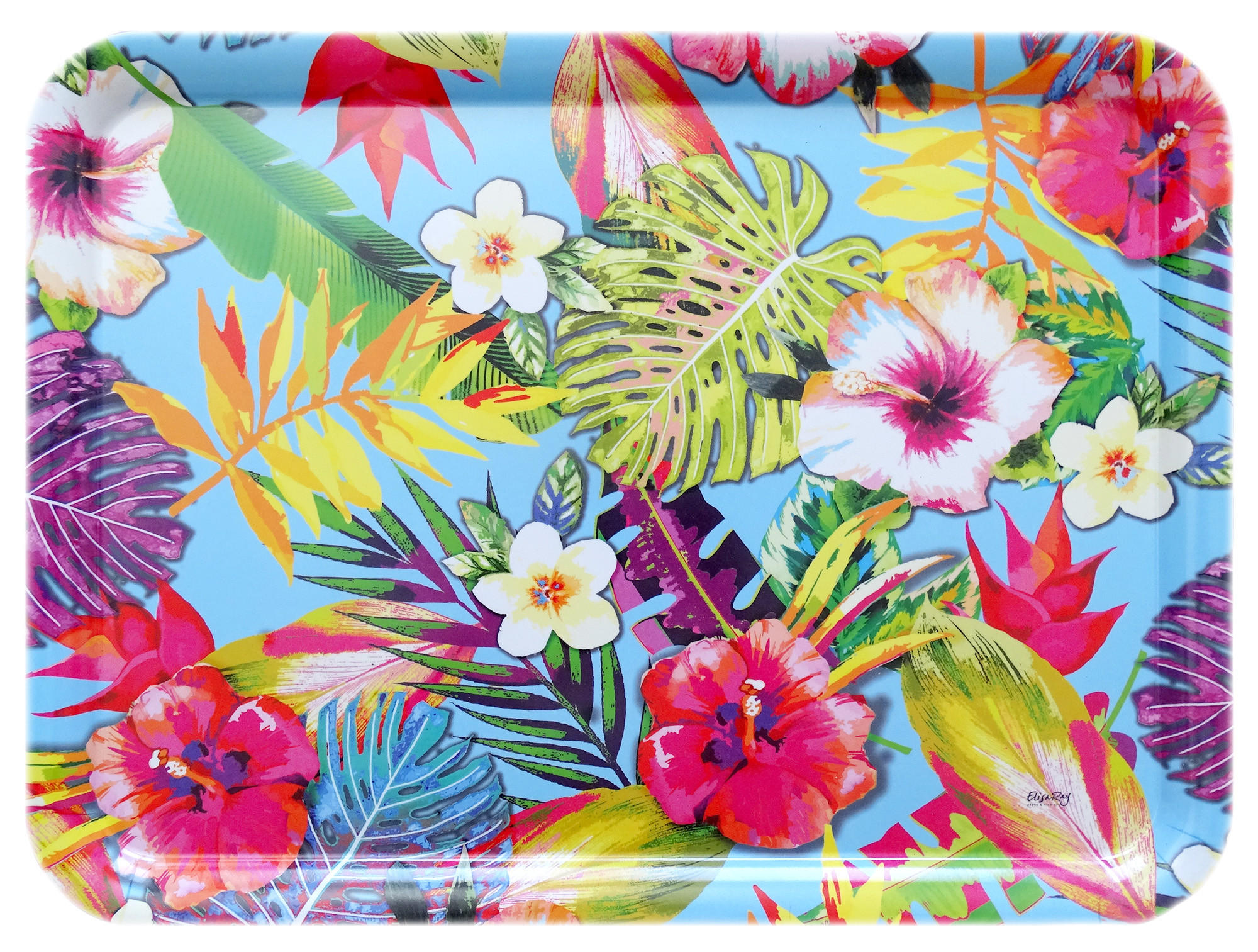 TABLETT Tropical, rechteckige Melamin Serviertablett 50x37 cm - Multicolor, Kunststoff (37/2/50cm) - Lashuma