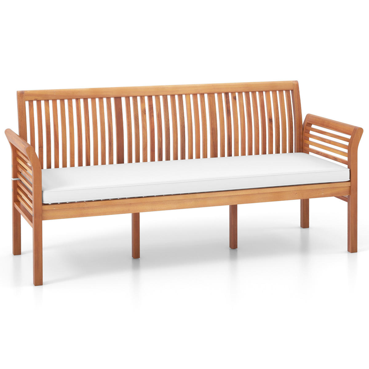 TERRASSENBANK Weiß - Weiß, Holz (59/77/159cm) - COSTWAY