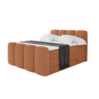 BOXBETT mit Matratze H3|H4 und Lattenrost - NINA-Z KING - 200x200 cm - Apricot - Orange, Holzwerkstoff (200/200cm)