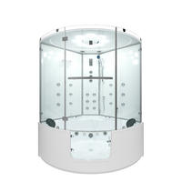 DAMPFDUSCHE Whirlpool Duschkabine K60-WS-TH-EC-SC - Weiß, Glas/Kunststoff (140/210/140cm) - AcquaVapore by Sandra Jentho