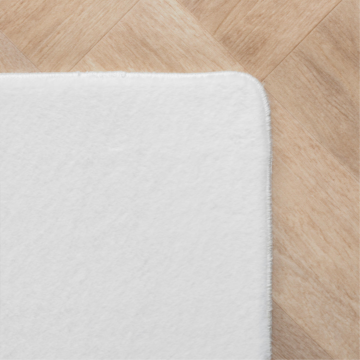 TEPPICH Kurzflor Unifarben Polyester Antirutsch Wohnzimmer Weiß Läufer 60x100 - Weiß, Textil (60/100cm) - KADIMA DESIGN