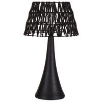 TISCHLEUCHTE Schwarz Pellejas - Schwarz, Textil (22/22/47cm) - Beliani