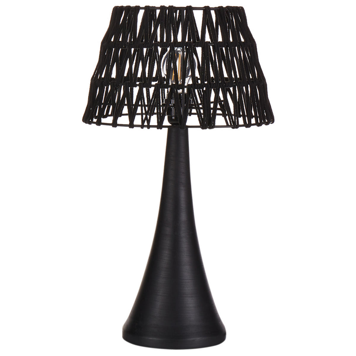 TISCHLEUCHTE Schwarz Pellejas - Schwarz, Textil (22/22/47cm) - Beliani