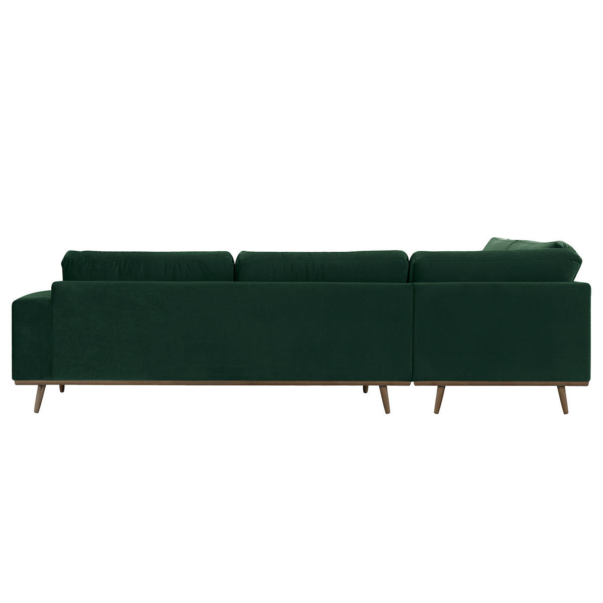 ECKSOFA mit Ottomane - Eichefarben/Grün, Eichenholz/Textil (287/219cm) - home24