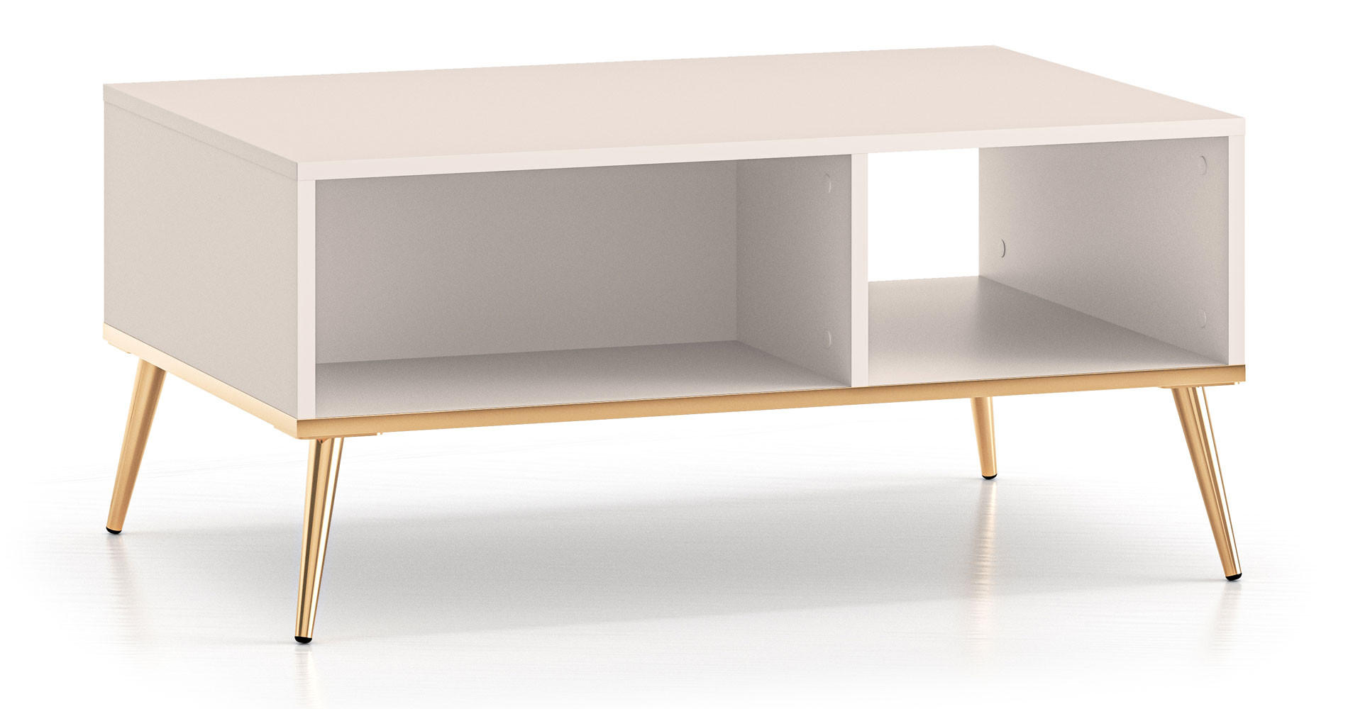 COUCHTISCH Selgin Kaschmir / Gold 90 / 60 / 42cm - Goldfarben/Creme, Holz/Holzwerkstoff (60/90/42cm) - Feldmann-Wohnen