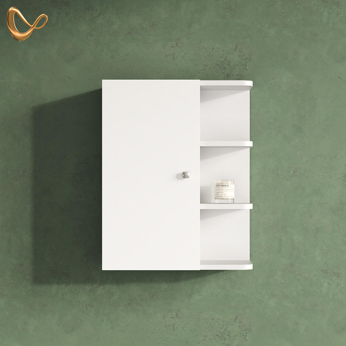 BADSCHRANK Fucino Weiß 47.2 x 59.2 cm - Weiß, Holzwerkstoff (47.2/59.2/20.8cm) - Livinity®