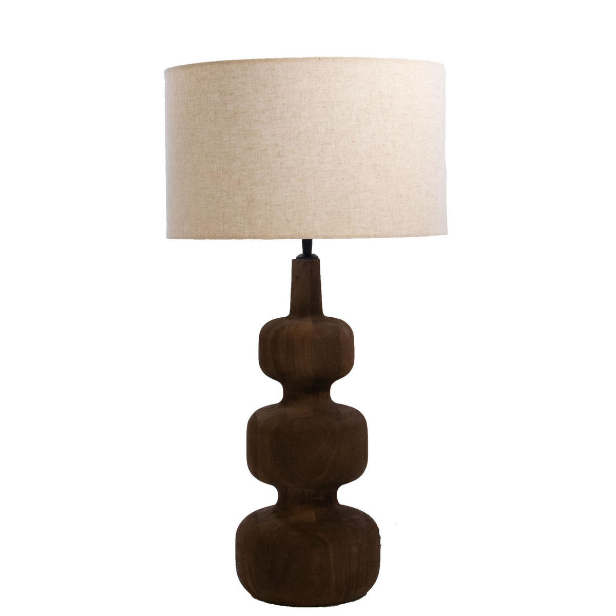 TISCHLAMPE aus Holz 40cm, braun - Braun, Holz (40/40/72cm) - Giga Meubel