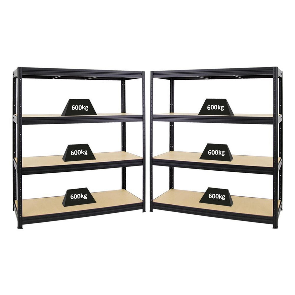 ECKREGAL SparSet mit 2x Schwerlastregal Dino 180 x 160 x 60 cm Schwarz - Schwarz, Metall (250/180/60cm) - PROREGAL