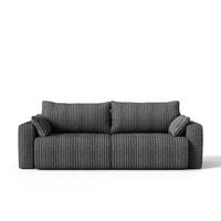 SOFA Kola mit Bettkasten und Schlaffunktion, Cordstoff - Grau, Holzwerkstoff (244/85/95cm) - 4ALL HOME