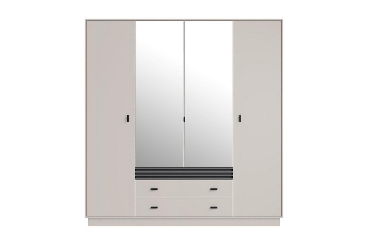 KLEIDERSCHRANK ALL 16 200/210/56 cm in Kaschmir mit Spiegel - Kaschmir, Holzwerkstoff (200/210/56cm) - Deine Möbel 24