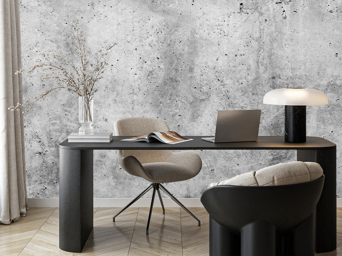 FOTOTAPETE Grauer Minimalistischer Beton Industrial Modern Loft 350x256 - Grau, Papier (350/256cm) - Muralo