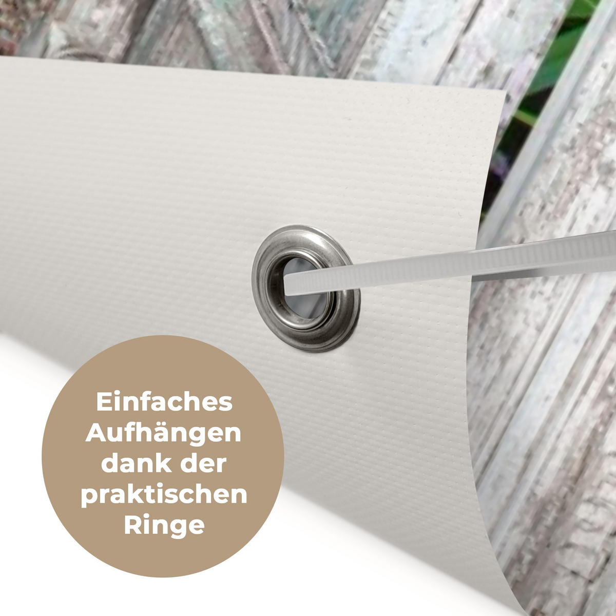 ZAHRADNÍ PLAKÁT Průhledné - Hortenzie - Květiny 120x160 cm - světle šedá, plast (120/160/0.2cm) - OnlyWow