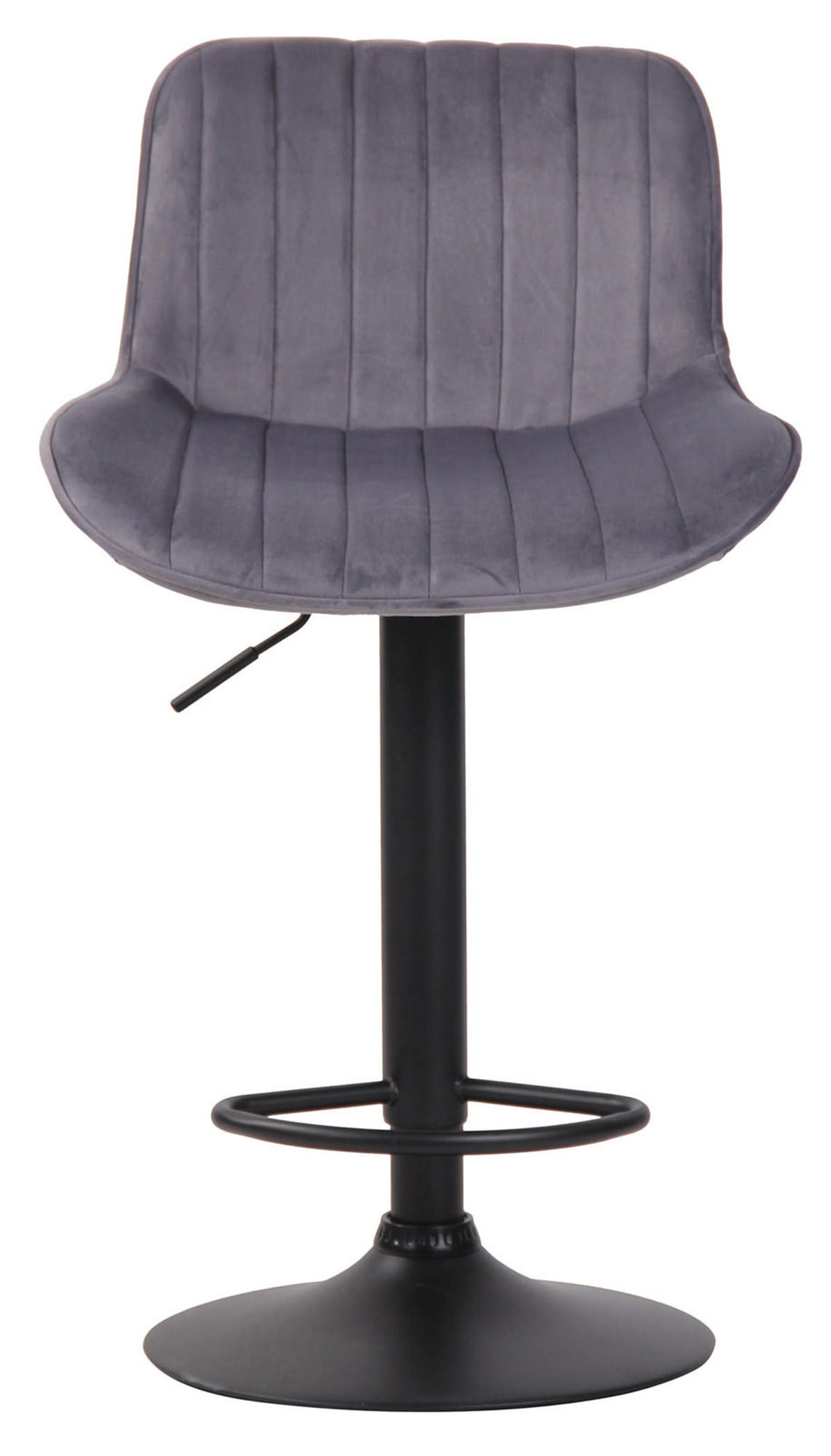 BARHOCKER 2er Set Samt dunkelgrau - Dunkelgrau/Schwarz, Textil/Metall (50/86/50cm) - CLP