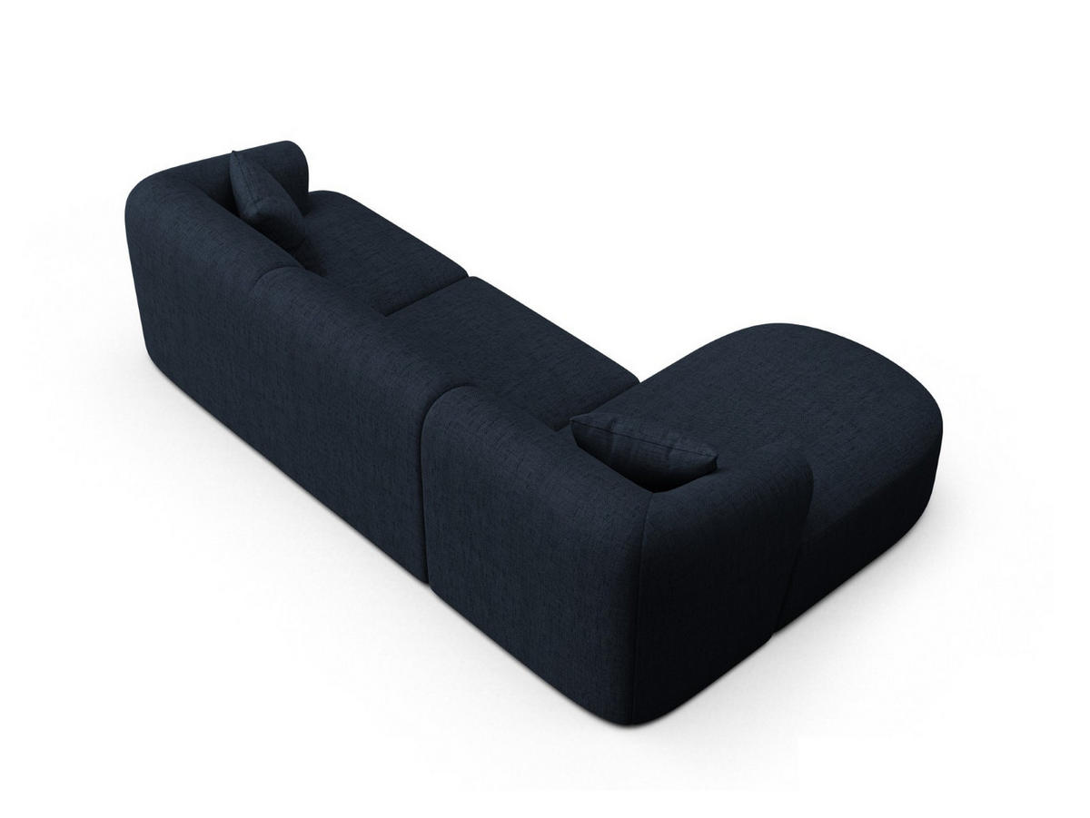 MODULARES-ECKSOFA links Campi aus strukturiertem Stoff königsblau 4 Sitzplätze - Dunkelblau, Textil (156/256cm) - Cosmopolitan Design