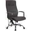 CHEFSESSEL Stoff dunkelgrau - Chromfarben/Dunkelgrau, Textil/Metall (63/114/72cm) - CLP