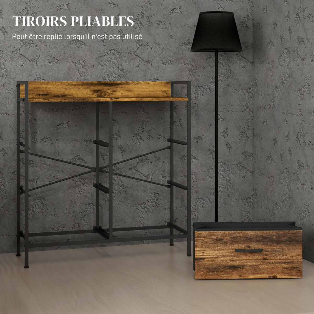 KOMMODE Mahagonifarben und Schwarz 79/29/85 cm - Wildeiche, Metall (79/85/29cm) - PANGIVO