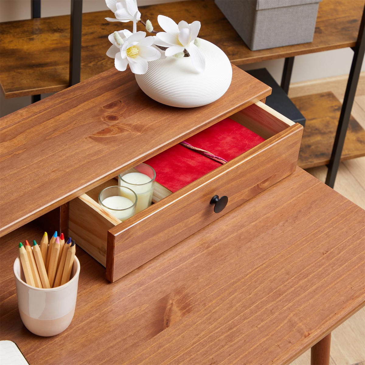 SCHREIBTISCH MALINA Kastanie - Kastanienfarben, Holz (54/100/86cm) - IDIMEX