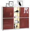 HIGHBOARD Cuba Türen in Bordeaux Hochglanz - Bordeaux, Holzwerkstoff (130.5/105.5/35.5cm) - Vladon