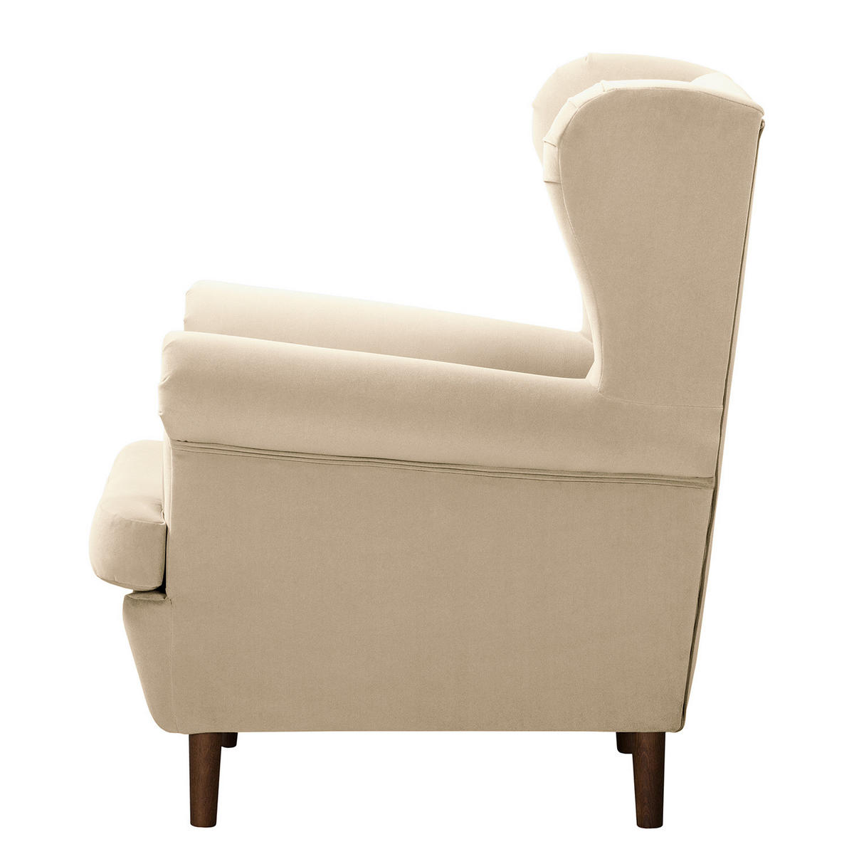 OHRENSESSEL - Dunkelbraun/Creme, Textil (85/101/89cm) - home24