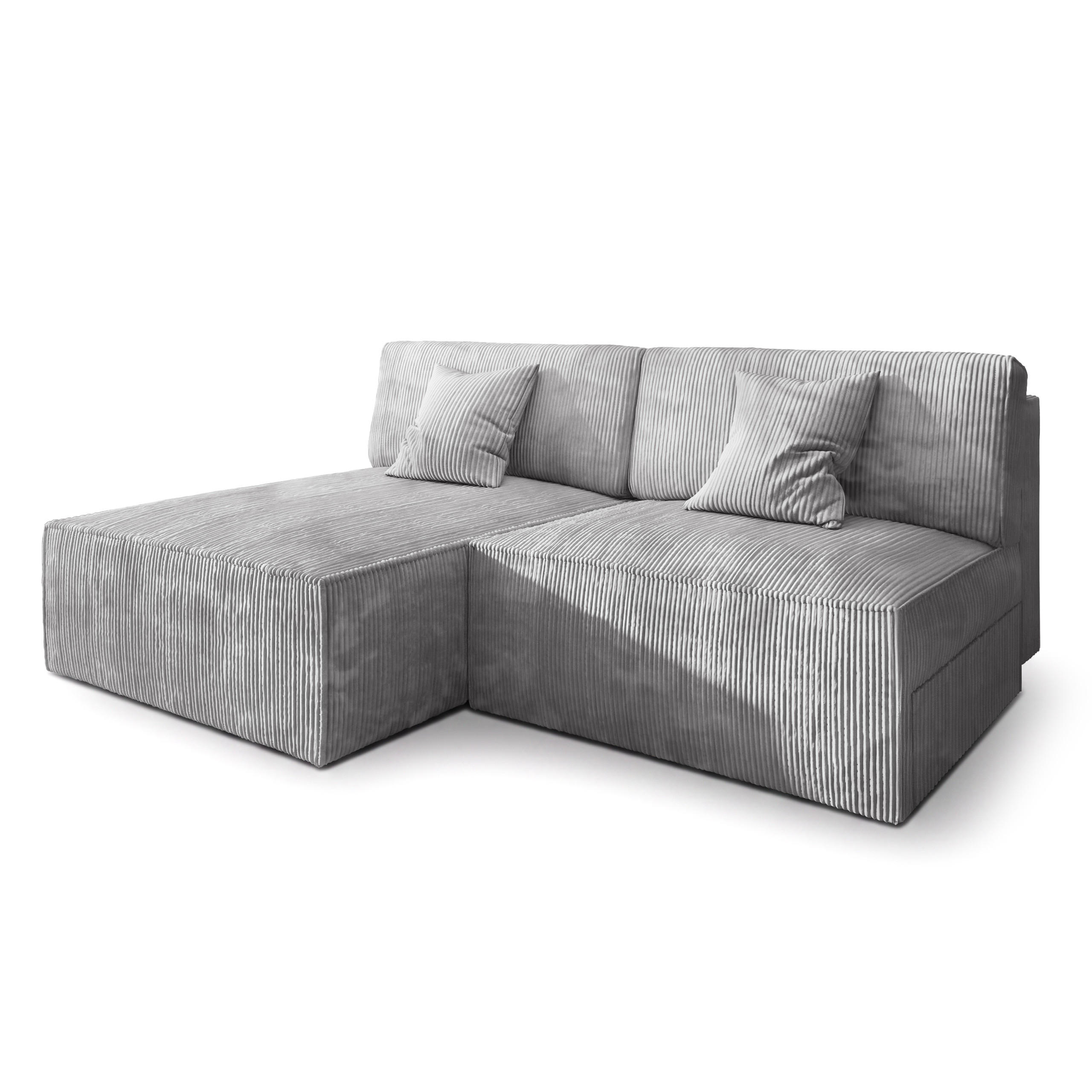 Masseno Ecksofa Hellgrau 204x148 cm