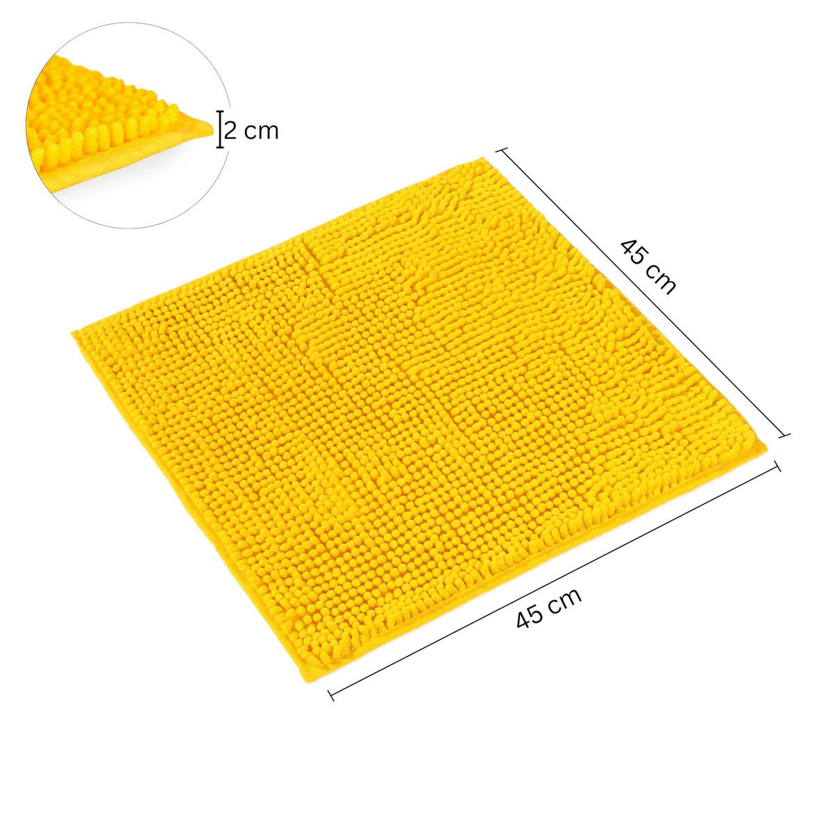 BADEMATTE PARIS - Gelb, Textil (45/45cm) - WohnDirect