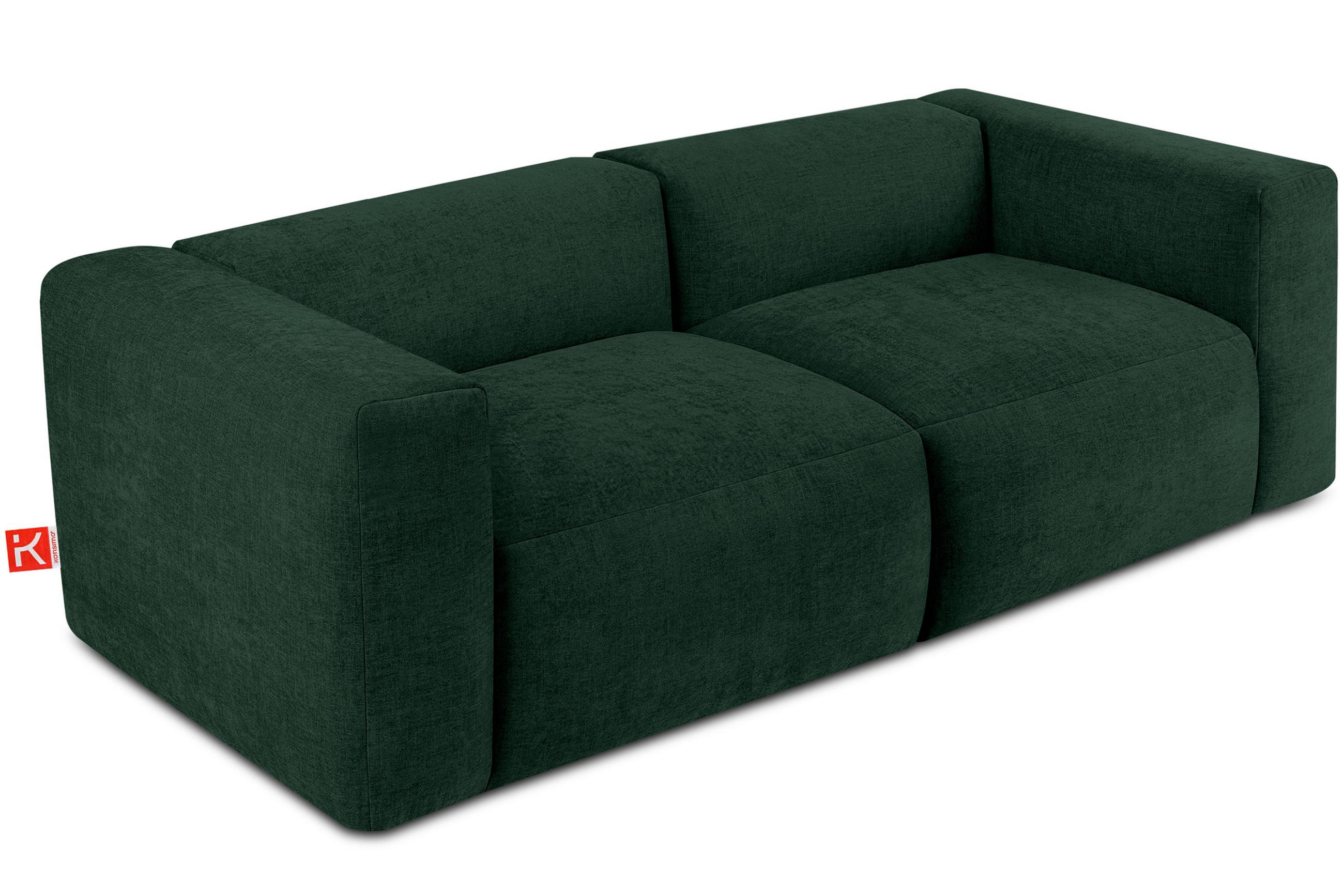 2,5-SITZER-MODULSOFA BUFFO mit extrem weicher und bequemer Sitzfläche, Gewebestoff, maritim - Grün, Textil (250/73/96cm) - KONSIMO®