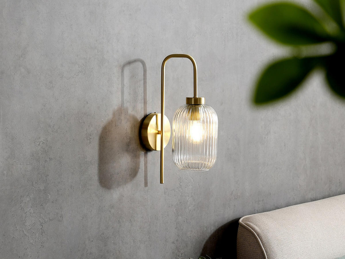 WANDLAMPE - 25 cm x 14 cm - metall - goldfarben Louxor - Goldfarben, Metall (25/41/14cm) - Vente-Unique
