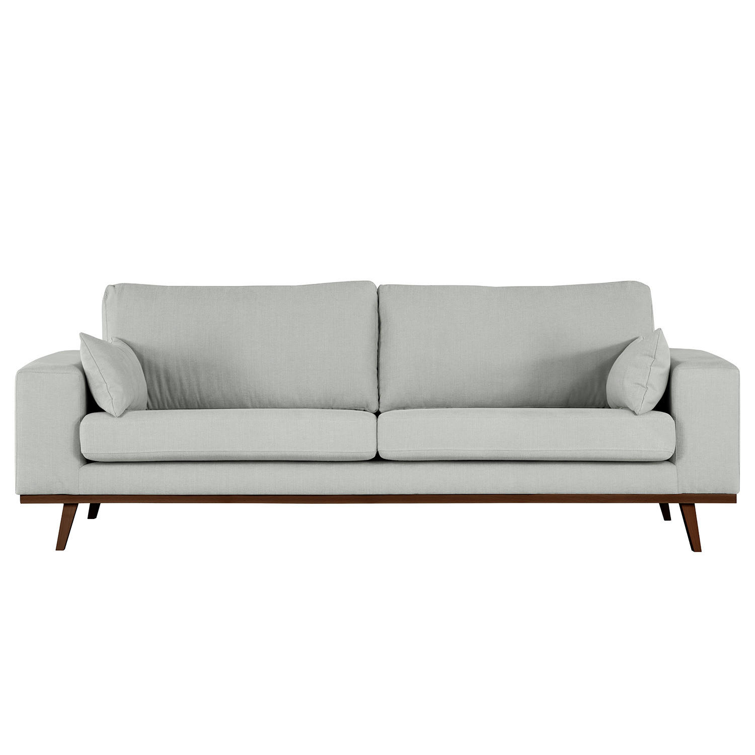2-SITZER SOFA - Buchefarben/Grau, Buchenholz/Textil (197/81/88cm) - home24