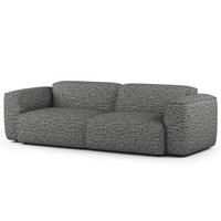 3-SITZER SOFA - Schwarz/Grau, Kunststoff/Textil (251/71/102cm) - home24