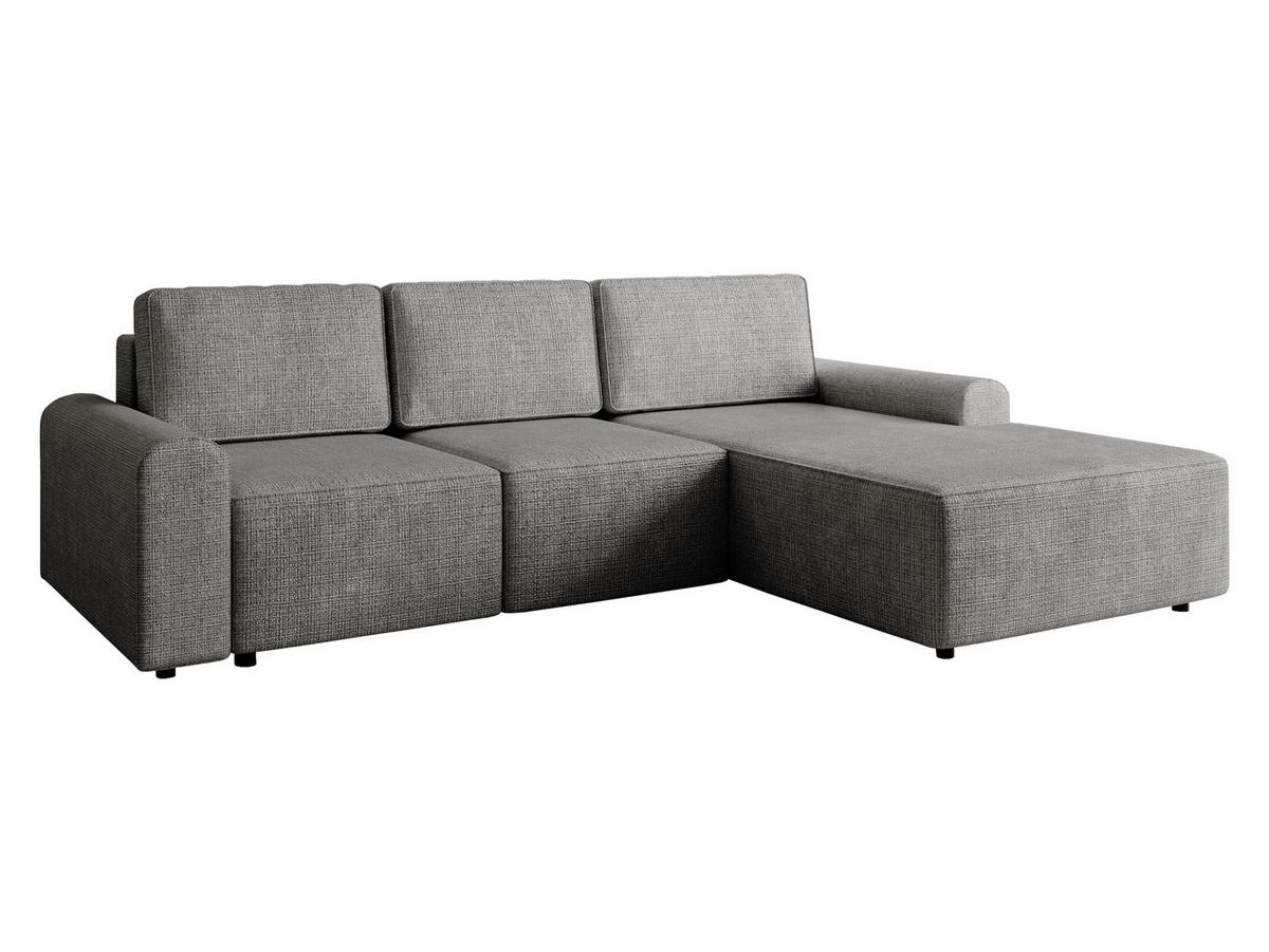 ECKSOFA Bella L, Seite: Rechts - Blaugrau/Schwarz, Holz/Kunststoff (258/168cm) - MIRJAN24