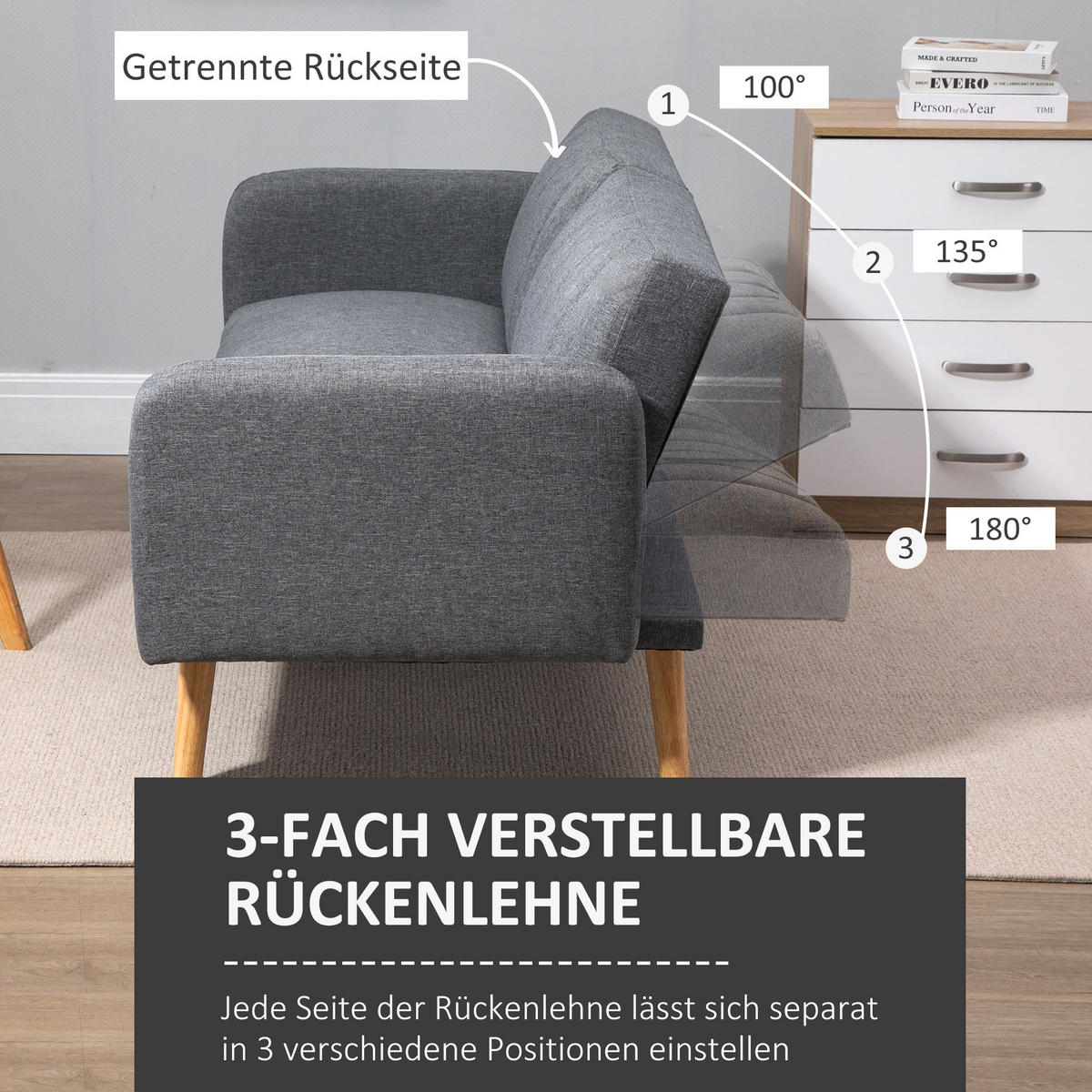 2-SITZER Sofa Grau 173.0/75.0/73.0 cm - Grau, Textil (75/73/173cm)