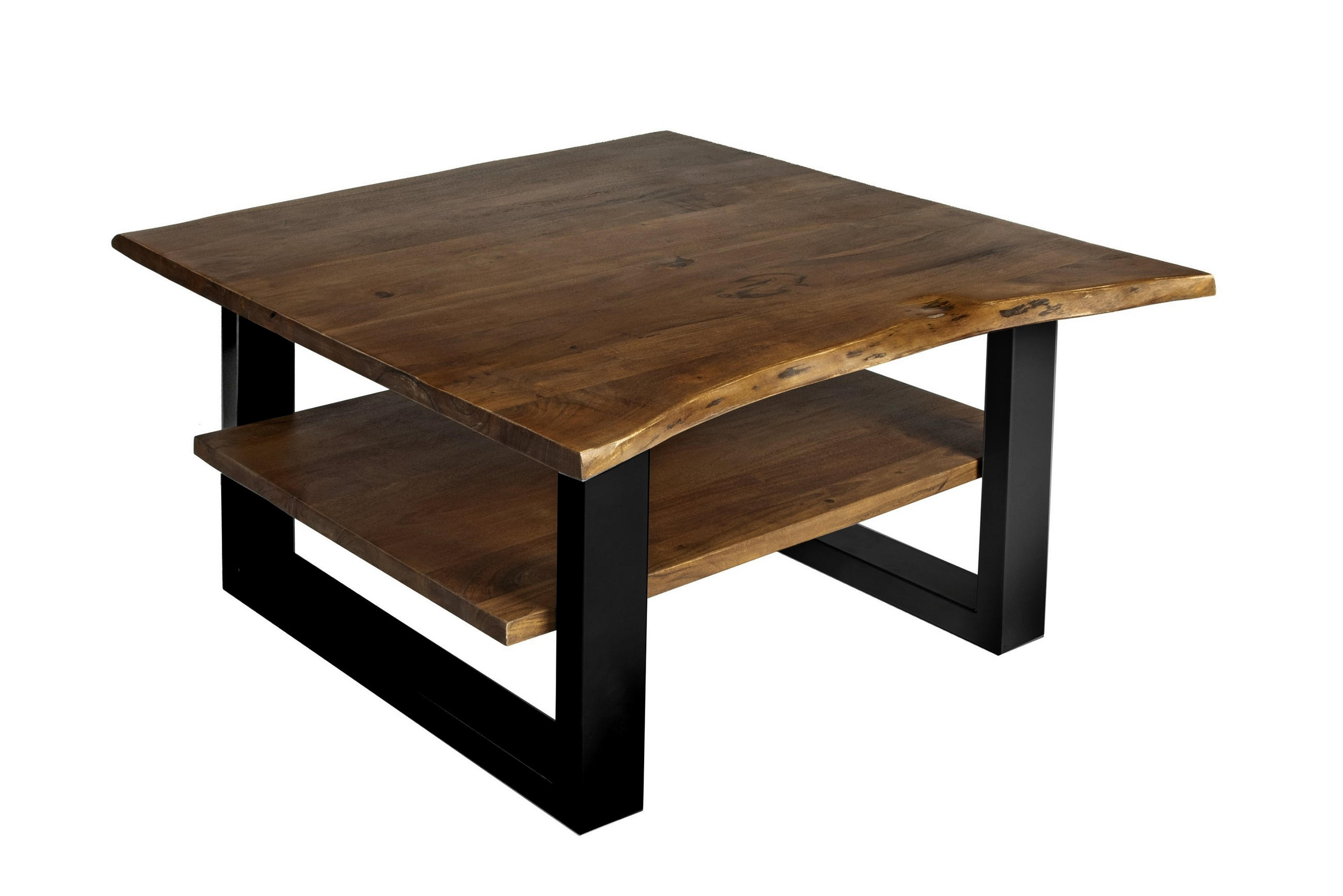 COUCHTISCH PATRICK - Schwarz/Braun, Holz/Metall (90/90/46cm) - SAM