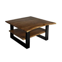 COUCHTISCH PATRICK - Schwarz/Braun, Holz/Metall (90/90/46cm) - SAM