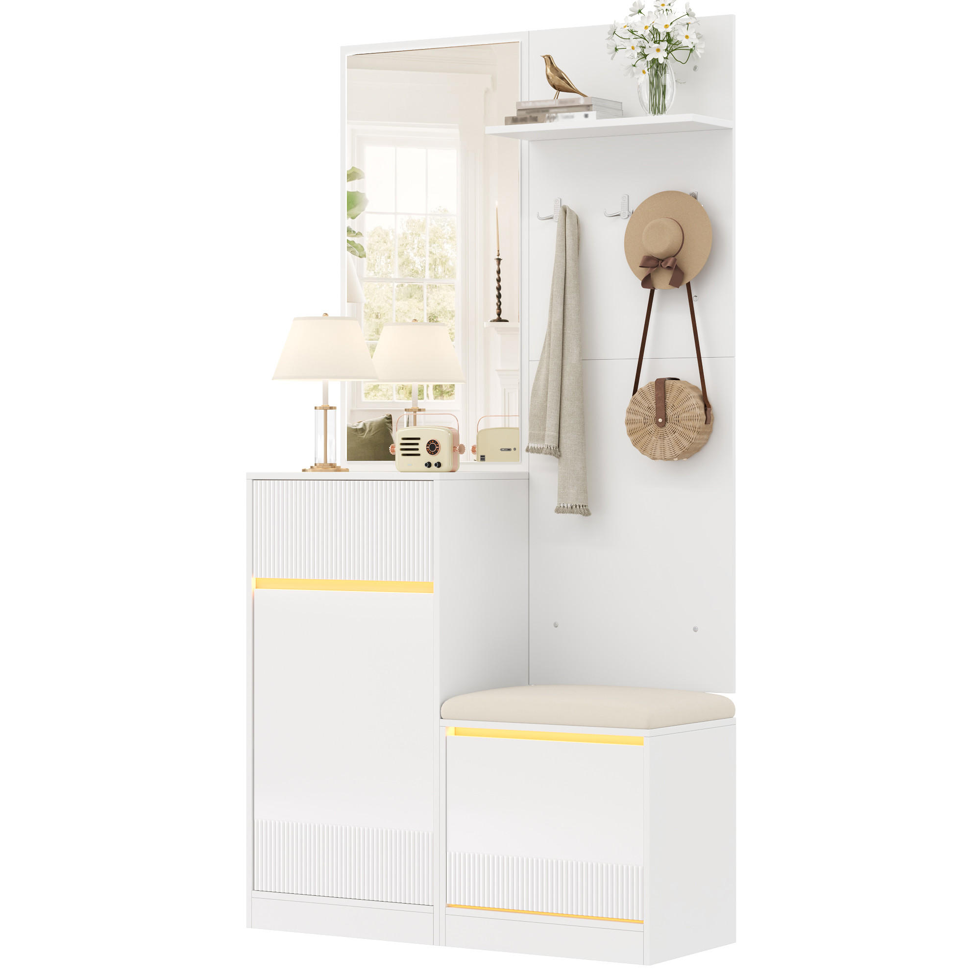 Flieks Garderobe Weiß 105x190x38 cm